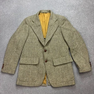 Harris Tweed Jacket Adult 40R Brown Country Hunting Outdoor Weave Blazer Mens - Picture 1 of 14