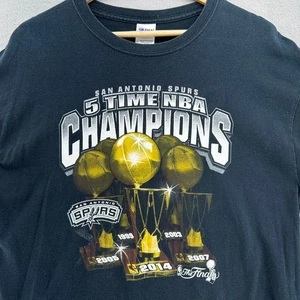 2014 San Antonio Spurs 5 Time NBA Champions T-Shirt Gildan Mens L Sportswear Y2K - Picture 1 of 7