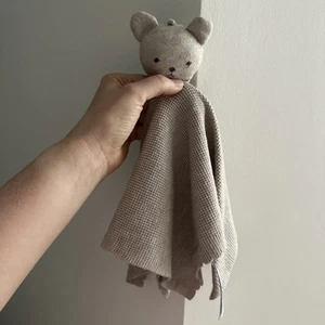 Edredón Blankie de oso de peluche tejido beige bebé Marks And Spencer M&S juguete suave - Imagen 1 de 7
