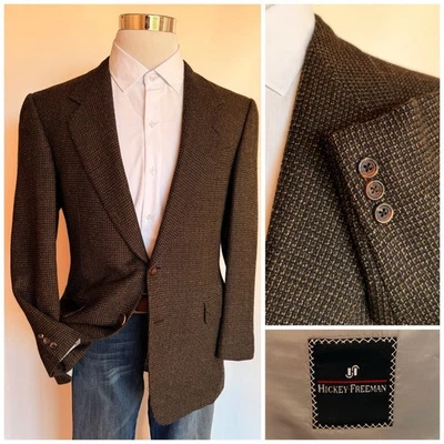Vintage HICKEY FREEMAN Mens Blazer Alpaca Wool Sport Coat Casual 40R Two Button - Image 1 of 4