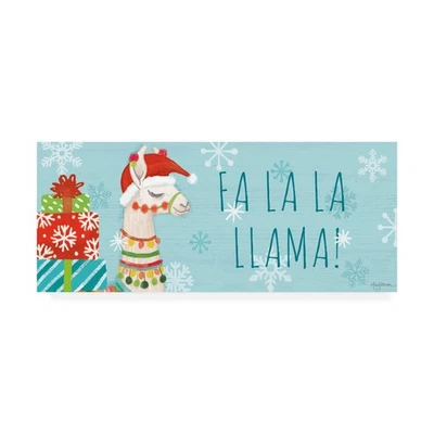 Trademark Fine Art Lovely Llamas Christmas VI by Mary Urban, 10x24 - Image 1 of 3