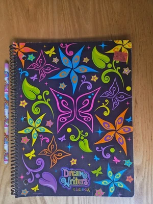 Cuaderno espiral mariposa Lisa Frank Dream Writers vintage con lápiz ángel niña Foto 1 de 4