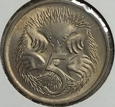 1966 Australia 5 cents coin Uncirculated - Image 1 of 3