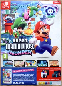Super Mario Bros. Wonder RARE Switch 50cm x 70cm Promotional Poster - Picture 1 of 1
