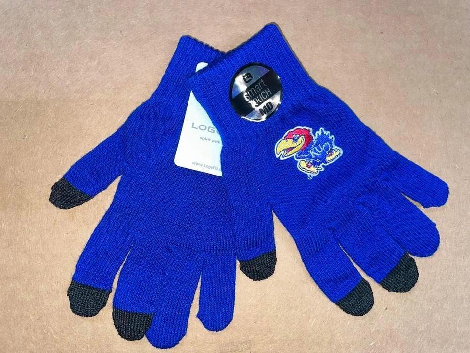Guantes de punto Kansas Jayhawks azules Smart Touch medianos invierno Foto 1 de 2