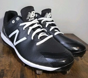 New Balance 4040v5 TPU Baseball Cleats Black White PL4040BK5 Size 8.5 - Picture 1 of 9