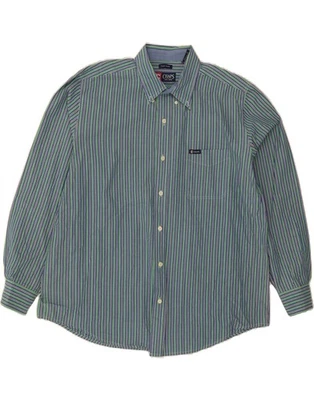 CHAPS Mens Shirt XL Green Striped Cotton DA95 - Image 1 of 3