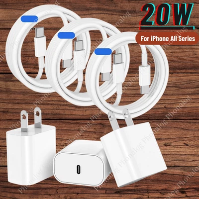 3x 20W USB C Fast Charger PD Type C Power Adapter For iPhone 16 15 14 13 12 XR X - Image 1 of 4