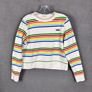 Vans Womens M Sweatshirt Rainbow Stripped Crewneck Pullover - Picture 1 of 10
