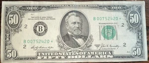 1969A Star Note Fifty Dollar Bill B00752420☆ - Picture 1 of 2
