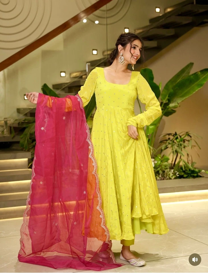 VESTIDO SALWAR KAMEEZ INDIO PAKISTANÍ BODA FIESTA ROPA VESTIDO TRAJE BOLLYWOOD NUEVO Foto 1 de 4