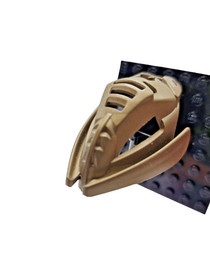 LEGO Bionicle Kraahkan Flat Dark Gold 4 Holes Kanohi Mask Of Shadows Makuta Gold