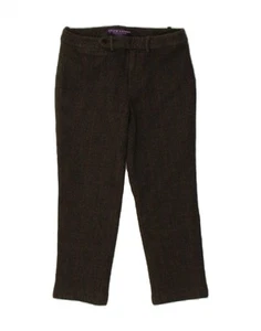 RALPH LAUREN Womens Capri Casual Trousers US 6 Medium W28 L22 Brown Check JR14 - Picture 1 of 3