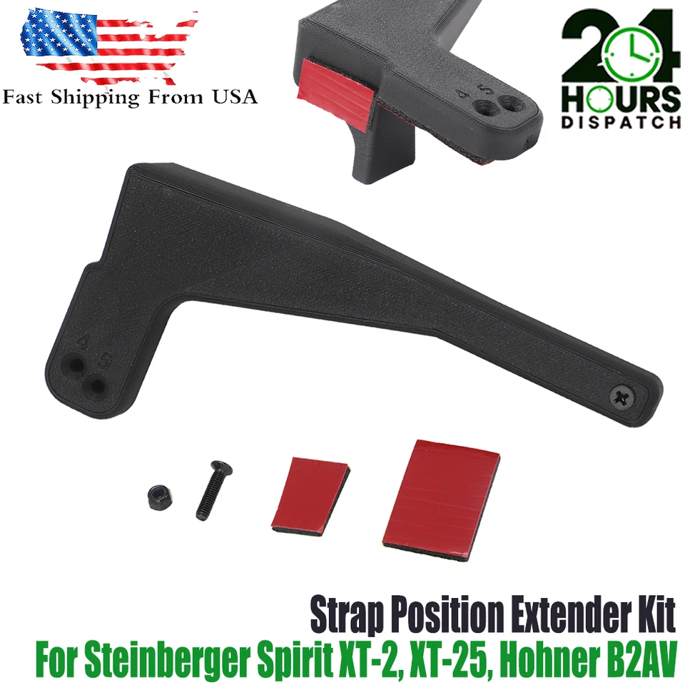 For Steinberger Spirit XT-2, XT-25, Hohner B2AV Bass Strap Extender - ModRod US - Image 1 of 4