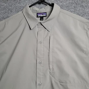 Patagonia Long-Sleeved Skiddore Shirt Mens Gray 53430 Sz L Fishing Hiking - Picture 1 of 15
