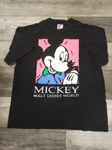 Camiseta NEGRA De Colección Mickey Disney Designs Para Hombre L Hecha en EE. UU. Años 90 (LEER) - Imagen 1 de 11