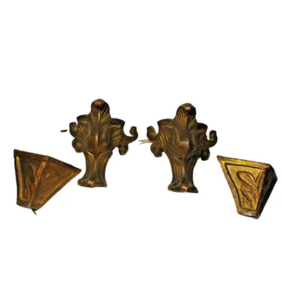 quatre anciens pieds en régule pour pendule - pattes de lion - Photo 1/4