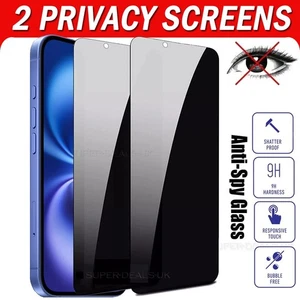2 Pack Privacy Tempered Glass Screen Protector For iPhone 16 15 14 13 12 11 Max - Picture 1 of 9