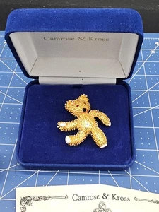 Camrose & Kross Jacqueline Bouvier Kennedy TEDDYBÄR Brosche mit Echtheitszertifikat - Bild 1 von 4