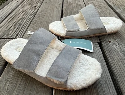 NWT! Revitalign Women's 9D Amelia Adjustable Orthotic Slide Slipper December Sky - Image 1 of 4