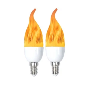 2X Led Flame Bulb E12 Candelabra 3W Chandelier Bulb Flame Light Candle Light - Picture 1 of 6