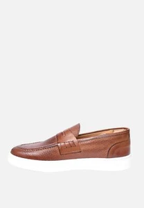 Mocassini Uomo Pelle Groffata Made in Italy Scarpe Eleganti Sneakers Slip on - Imagen 1 de 13
