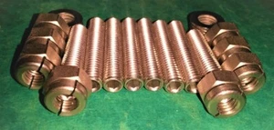 VW Golf Polo Mk1 Mk2 Engine STAINLESS Exhaust Studs + Aerospace Lock Nuts 4 Cyl - Picture 1 of 2