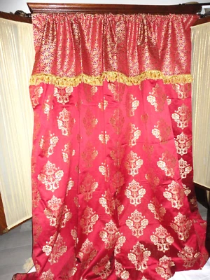 PANELES CORTINAS WATERFORD CHARLEMONT RUBÍ ORO ROJO FLORAL (2P) PERSONALIZADOS 49X95 Foto 1 de 4