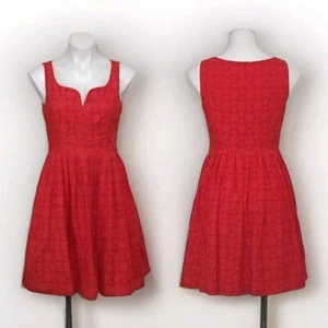 Adrianna Papell Retro Rockabilly Eyelet Lace Crochet Sleeveless Dress Size 4 - Picture 1 of 12