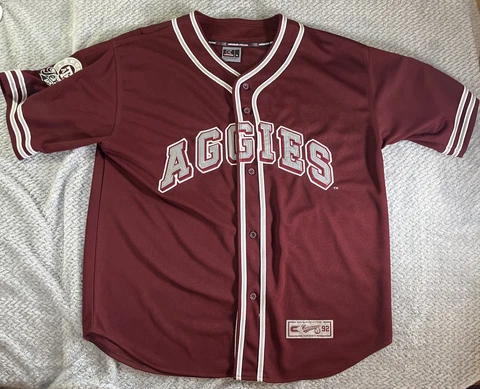 Colosseum Athletics Maroon White Texas A&M Aggies Men's Size XL Baseball Jersey Cover