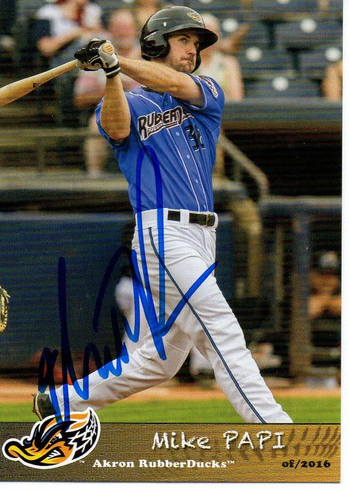 Mike Papi 2016 Akron RubberDucks Signed Card - Image 1 of 1