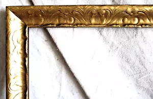ANTIQUE WOOD FITS 7" X 15" PICTURE FRAME ORNATE GOLD GILT ARTS CRAFTS NOUVEAU - Picture 1 of 23