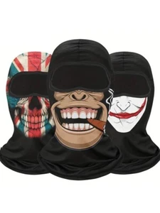 1pc Balaclava Face Mask Clown Ghost Skull Mask, Breathable Windproof, UV Sun - Picture 1 of 7