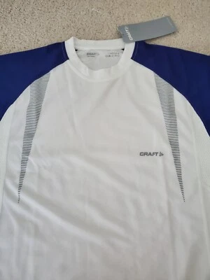 Camisa artesanal de manga larga para mujer cuello redondo blanca/azul M nueva con etiquetas Foto 1 de 4