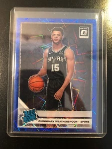 2019-20 Optic Blue Velocity Quinndary Weatherspoon RC San Antonio Spurs #175 - Picture 1 of 2