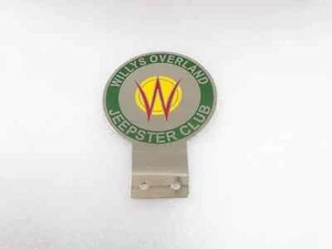 BADGE EMBLEM MOOGRAM FITS TO VINTAGE WILLYS OVERLAND JEEPSTER CLUB FRONT GRILL - Picture 1 of 7
