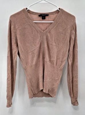 Jones Wear Petite Blouse Top Size PL V-Neck Long Sleeve Metallic Pullover  - Image 1 of 4