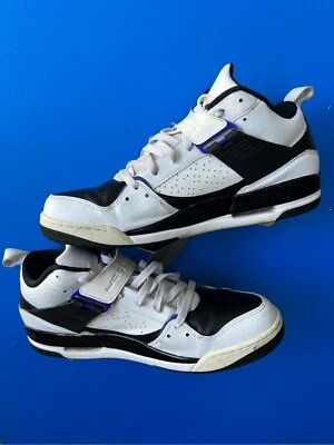 Jordan Flight 45 白色 Dark Concord 黑色鞋 644846-108 男式 14 码 — 第 1/4 张图片