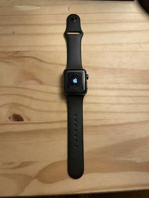 Apple Watch Series 3 38mm Space Gray Aluminum Case Black Sport Band Smart Watch - Image 1 of 2