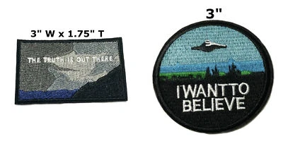 X-Files 2 Pcs Embroidered Patch Iron / Sew-on Souvenir Travel - Image 1 of 3