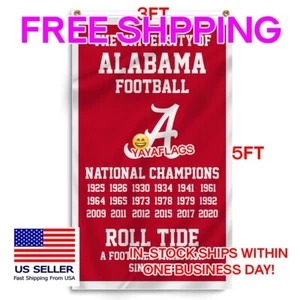 Alabama Football Fans 3x5 ft Flag National Champions Man Cave Wall Banner - Picture 1 of 12