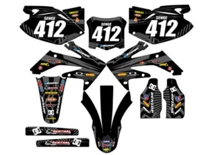 2008-2009 CRF 250 R MAYHEM Black Senge Graphics Kit Compatible with Honda - Picture 1 of 10