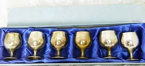 Vintage Kent Silver EPNS Cordial Glasses Set of 6 in original box - Picture 1 of 4