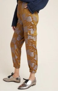 Anthropologie Devin Jacquard Utility Jogger con stampa floreale viola taglia media - Foto 1 di 11