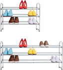 Tatkraft Maestro Heavy Duty 3 Tier Shoe Rack, Expandable Entryway 3 Tiers