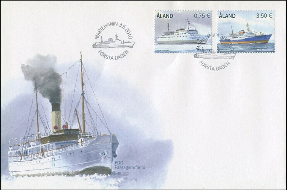 Envíos M/S Prinsessan M/S Skandia Barcos Pasajeros Ferries Aland Finlandia FDC 2010 Foto 1 de 1
