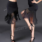 Womens Latin Salsa Tango Rumba Cha Cha Square Ballroom Dance Black Dress Skirt