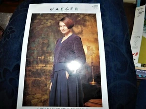 VINTAGE ORIGINAL KNITTING PATTERN JAEGER 6305D CHENILLE / DK EASY KNIT SWEATER - Picture 1 of 3