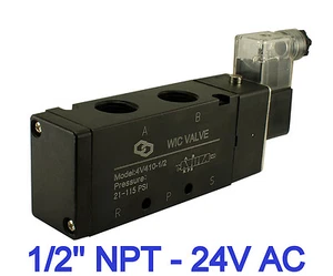 Elettrovalvola aria controllo direzionale elettrico 1/2" pollice pneumatica 4 vie 24 V AC - Foto 1 di 1