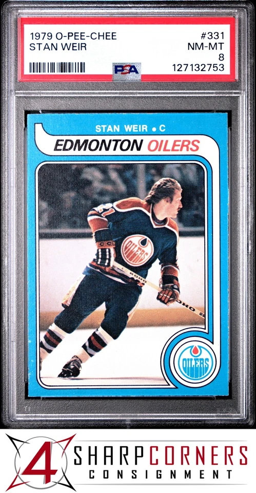 1979 O-PEE-CHEE #331 STAN WEIR OILERS PSA 8 - Image 1 of 3